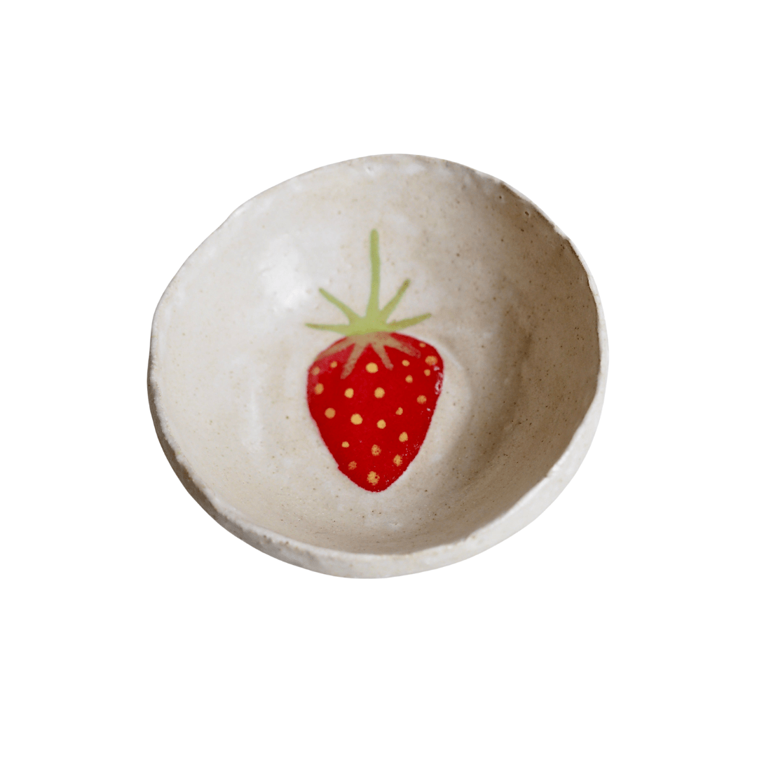Handmade Mini Strawberry Ceramic Condiment Bowls