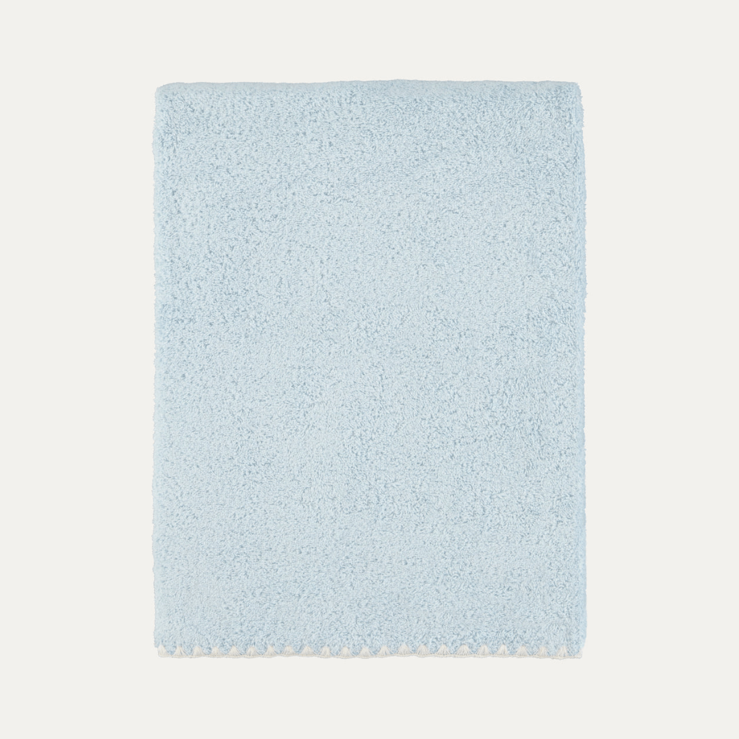 Blue and White Shell Bath Towel