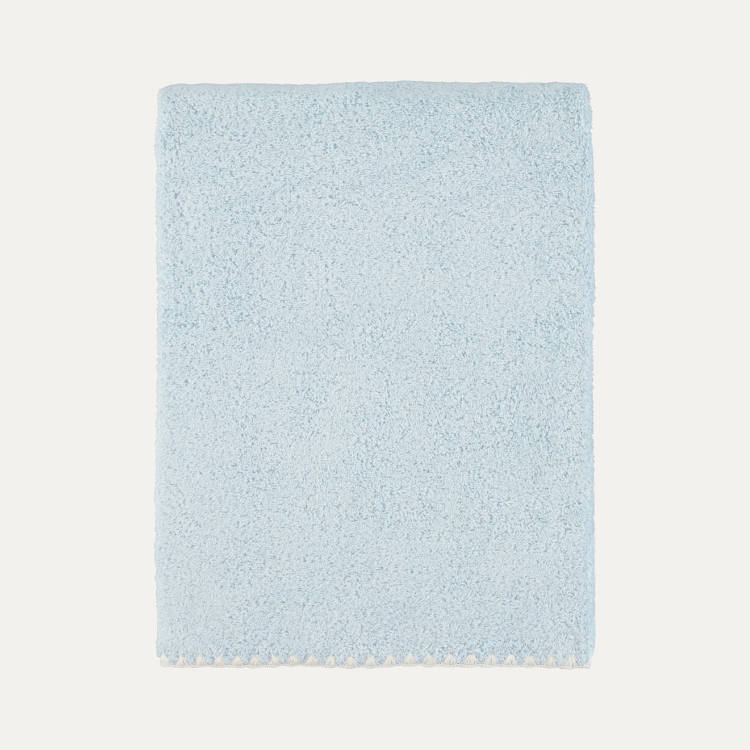 Blue and White Shell Bath Towel