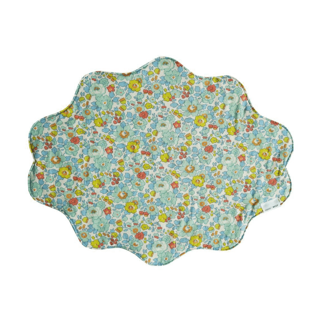 Reversible Wavy Placemat Made With Liberty Fabric Betsy Sage & Strawberry Thief