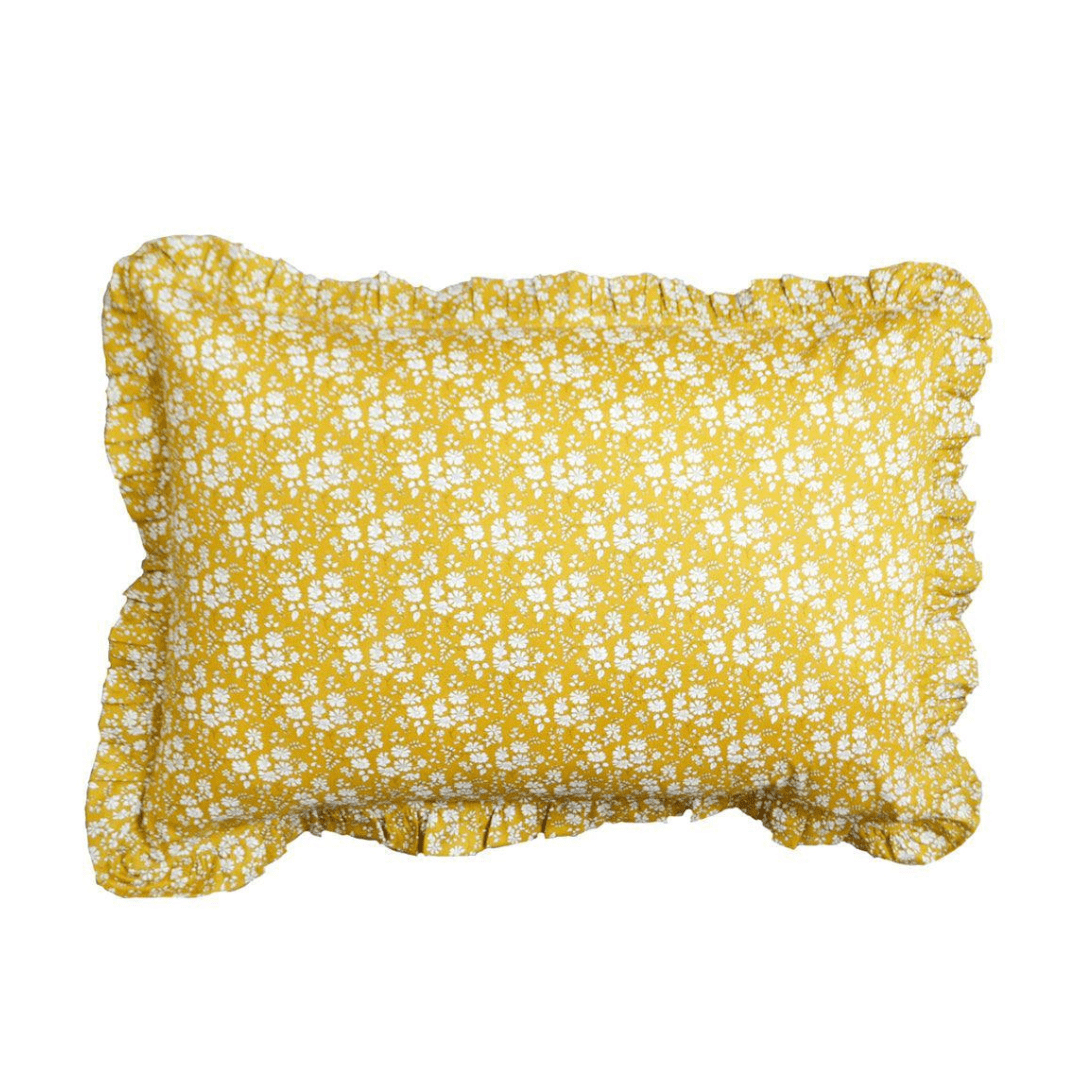Frill Edge Pillowcase Made With Liberty Fabric Capel Mustard