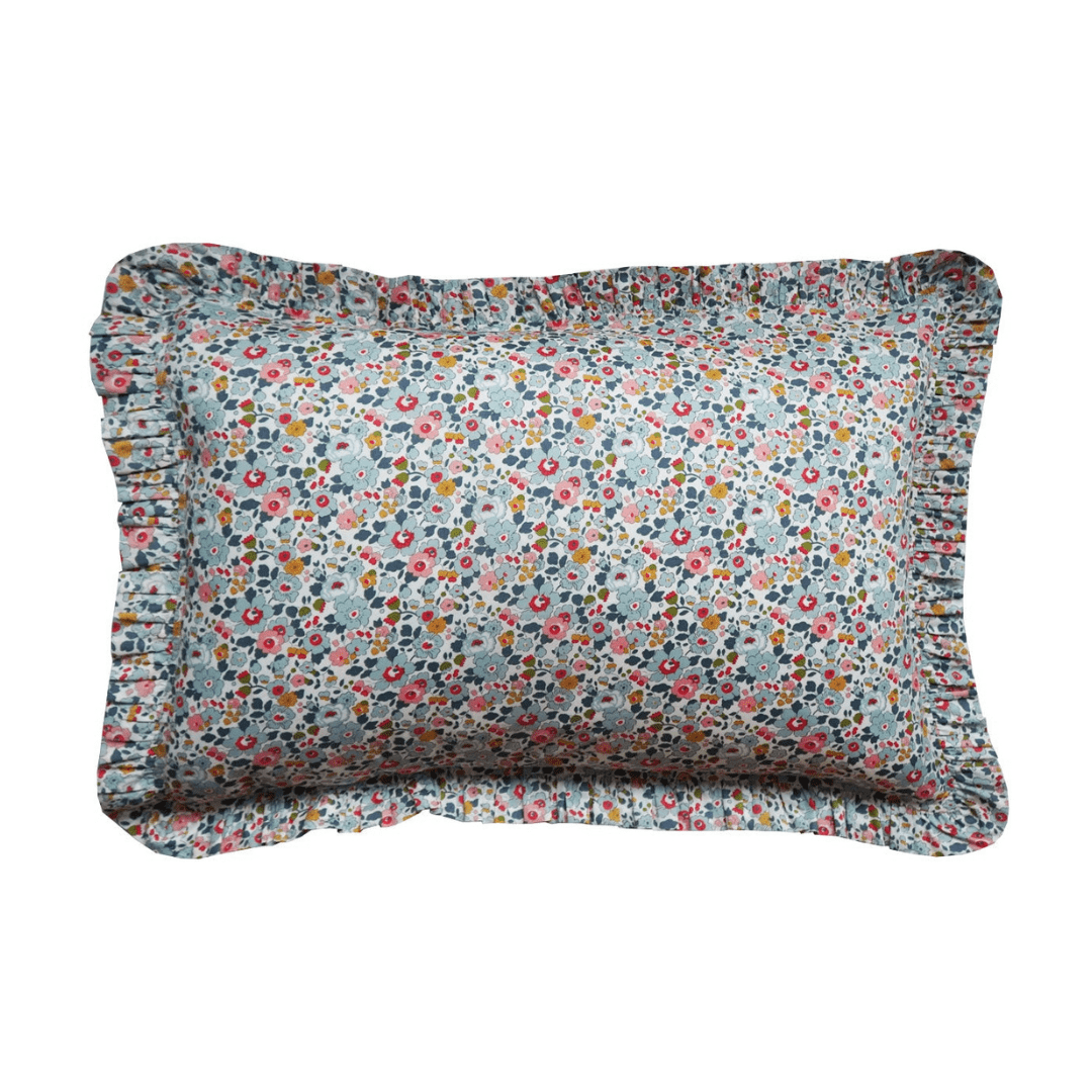 Frill Edge Pillowcase Made With Liberty Fabric Betsy Grey