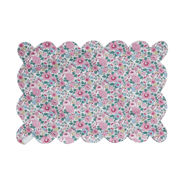 Reversible Scalloped Placemat Made With Liberty Fabric Betsy Blossom Pink