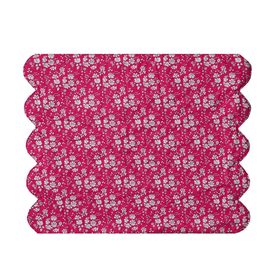 Reversible Cloud Placemat Made With Liberty Fabric Betsy Candy Floss & Capel Fuchsia Pink
