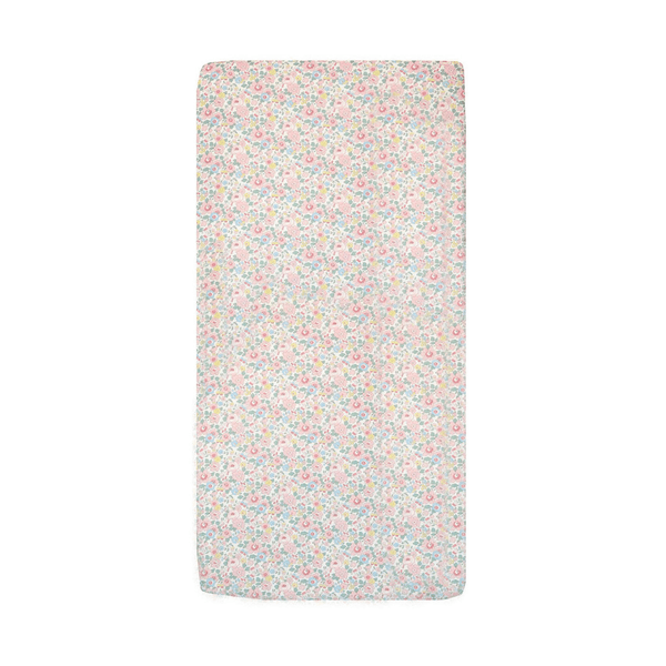 Fitted Sheet made with Liberty Fabric Betsy Blossom Pink