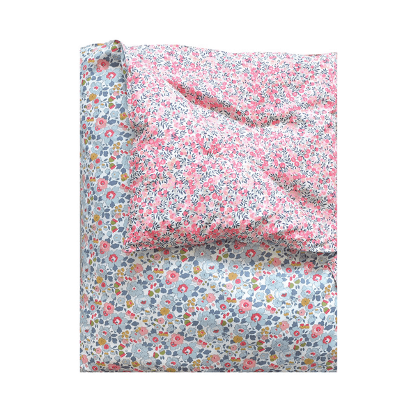 Reversible Heirloom Quilt Made With Liberty Fabric Betsy Grey & Wiltshire Pink