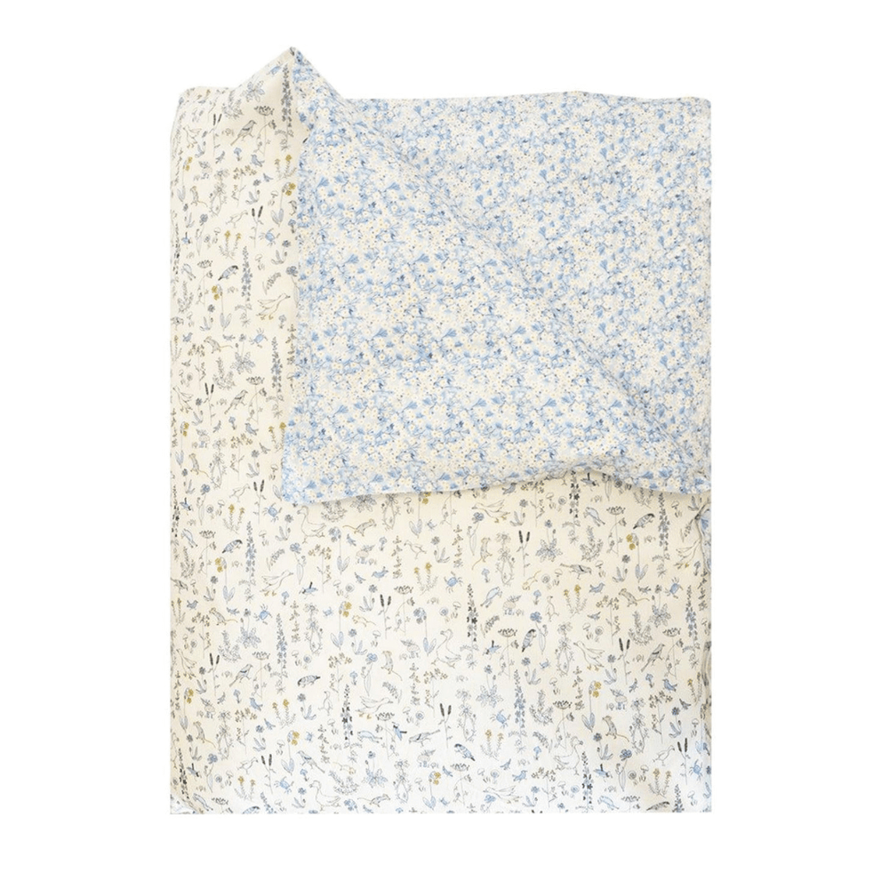 Reversible Heirloom Quilt Made With Liberty Fabric Theo Blue & Mitsi Valeria Blue