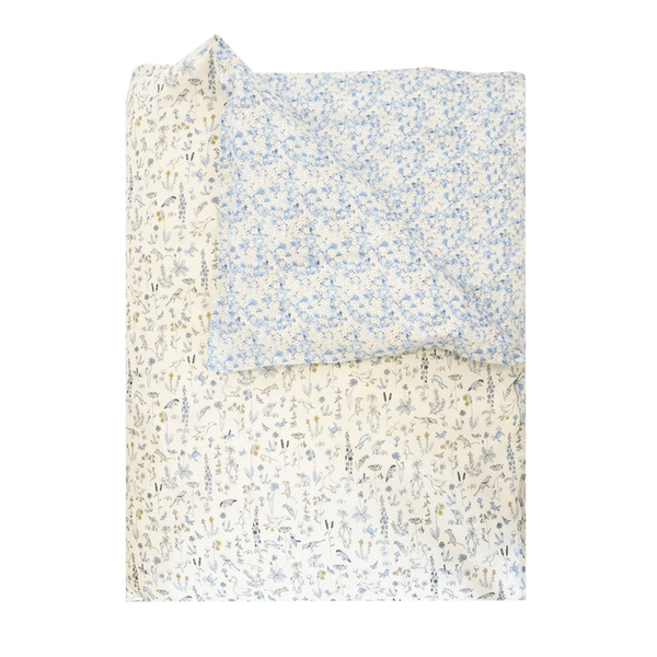 Reversible Heirloom Quilt Made With Liberty Fabric Theo Blue & Mitsi Valeria Blue