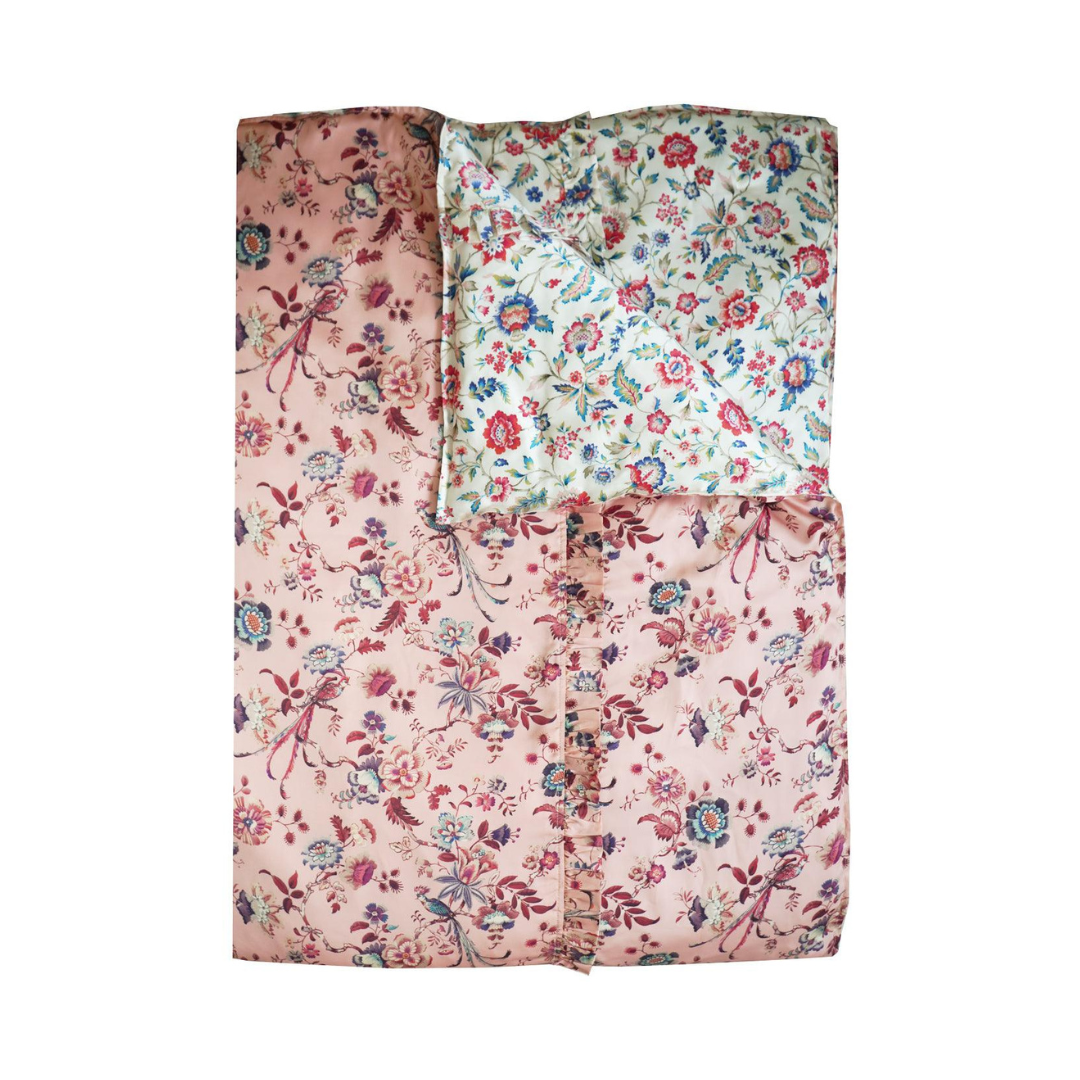 Reversible Silk Ruffle Edge Heirloom Quilt Made With Liberty Fabric Eva Belle & Jannah