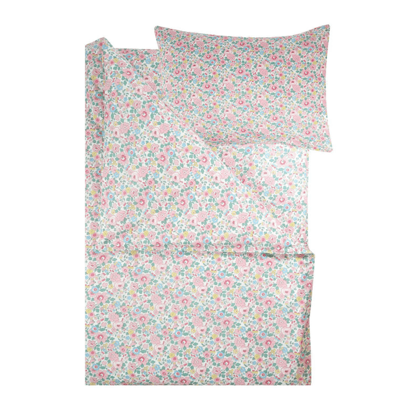 Bedding made with Liberty Fabric Betsy Blossom Pink