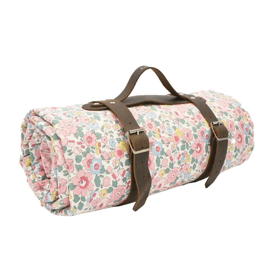 Picnic Blanket Made With Liberty Fabric Betsy Candy Floss & Mitsi Valeria Pink