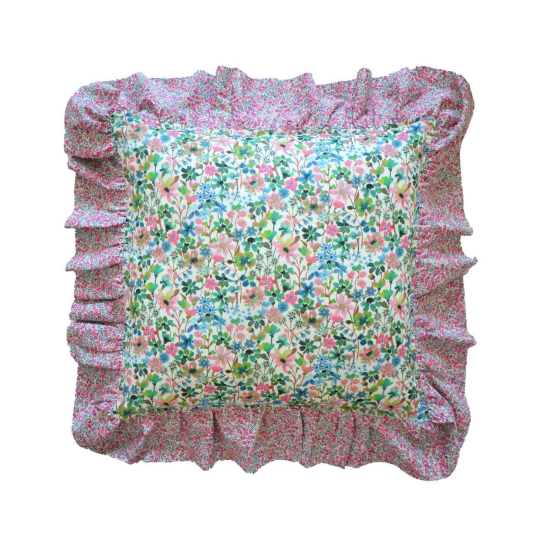 Ruffle Cushion Made With Liberty Fabric Dreams Of Summer