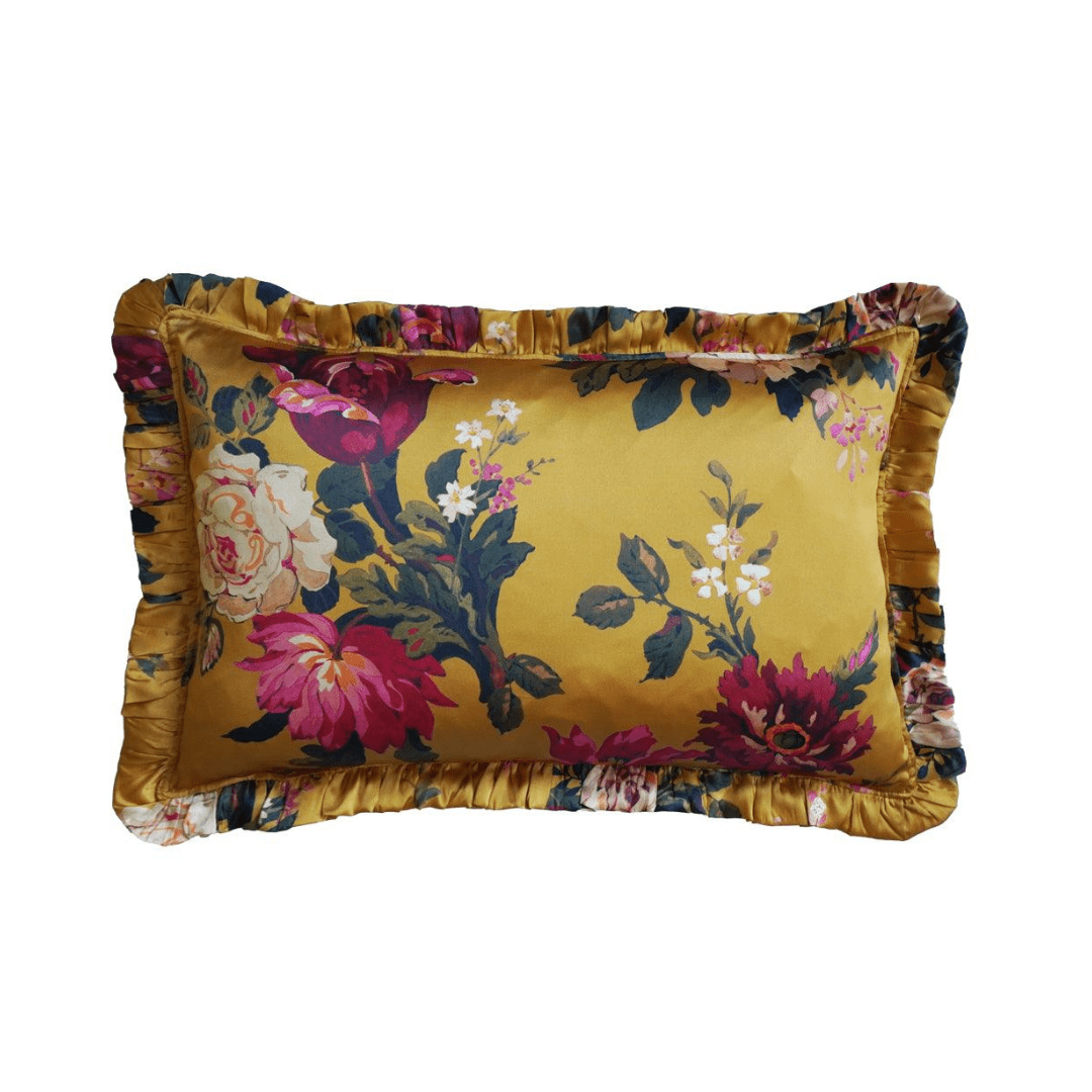 Silk Oblong Ruffle Cushion Made With Liberty Fabric Stately Kristina
