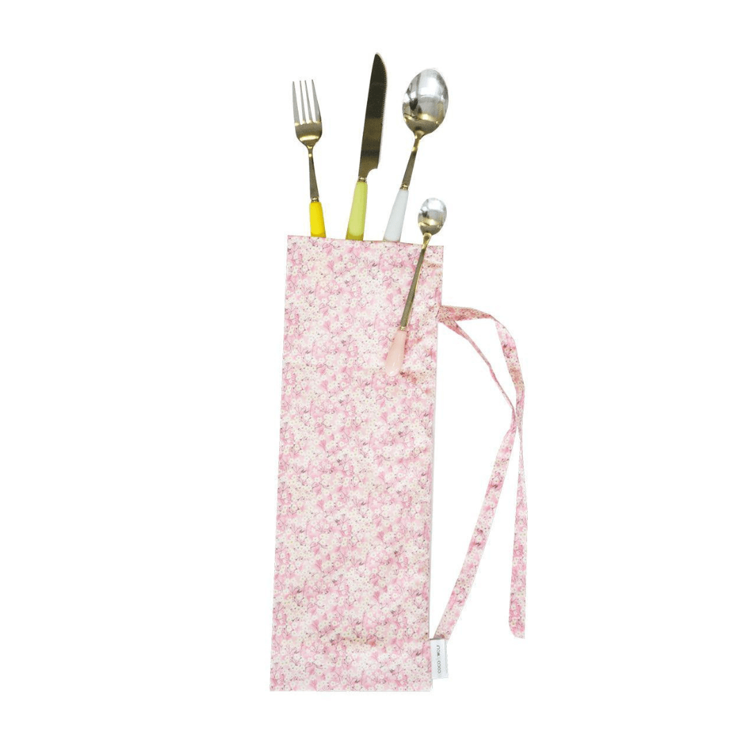Cutlery Bag Made With Liberty Fabric Mitsi Valeria Pink