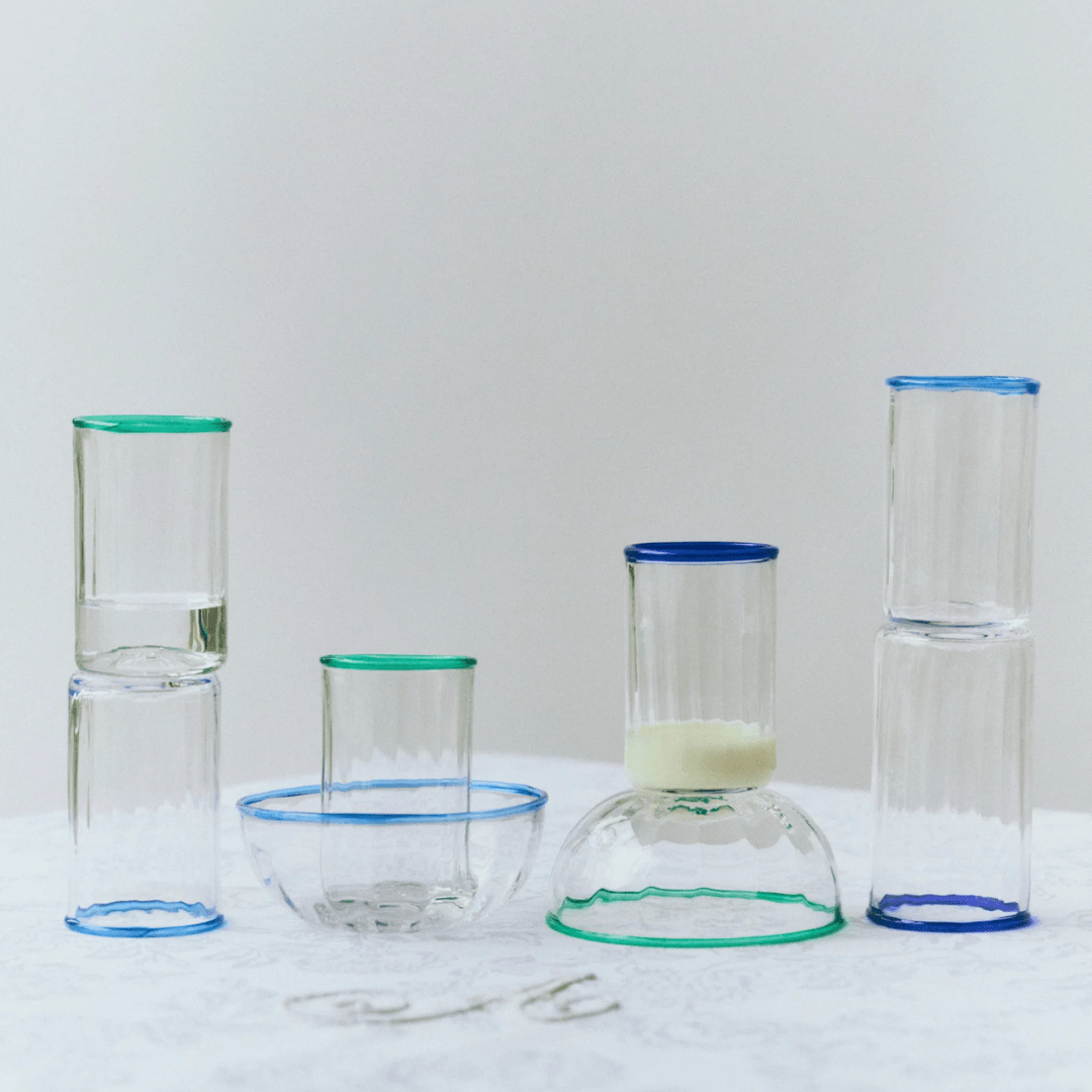 Peter Glass Blue Large - Set of Four