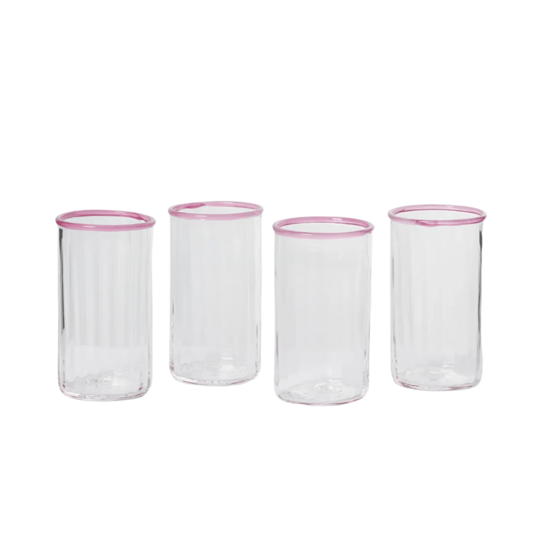Peter Glass Large Pink - Set of Four