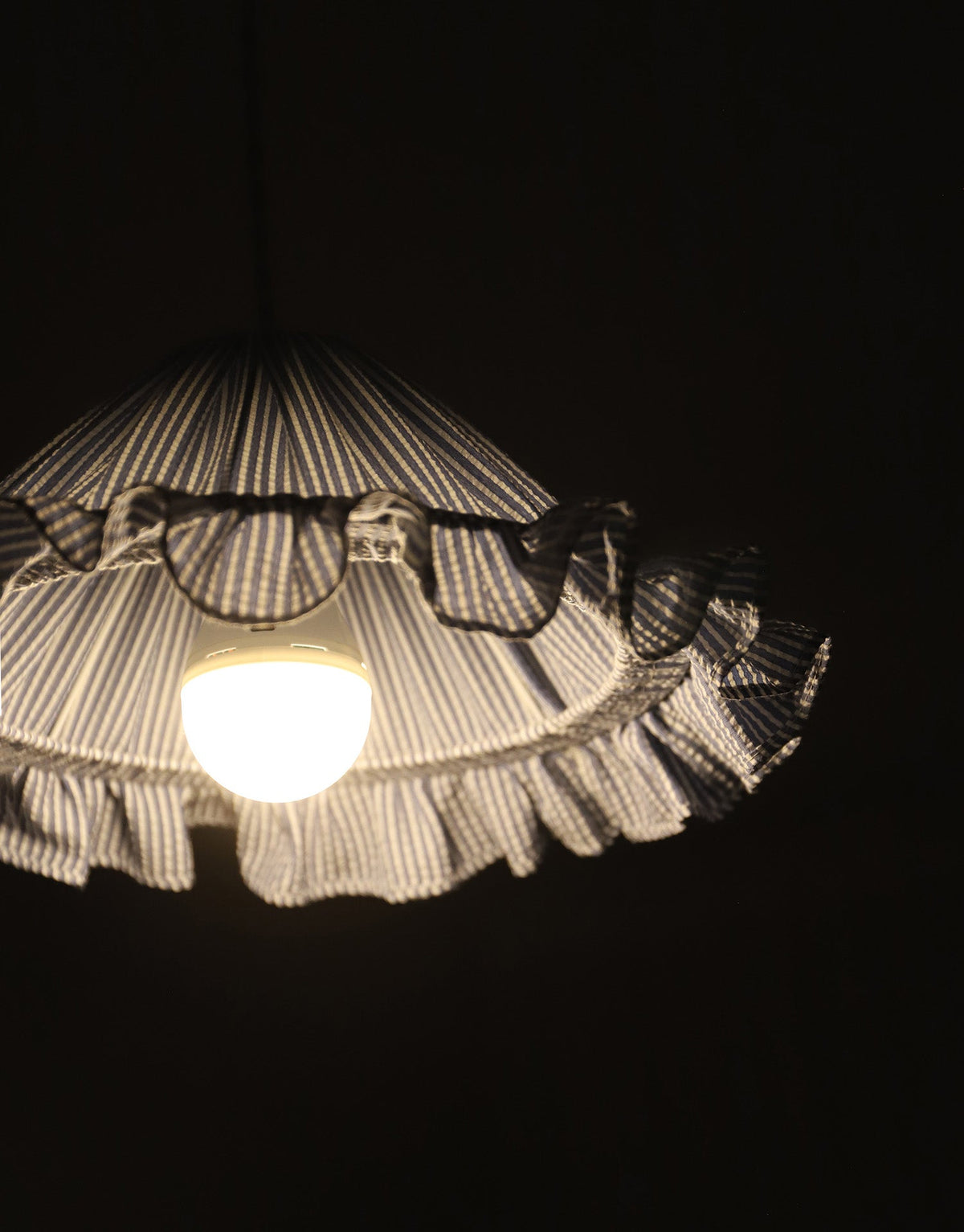 Petite Emilia Fine-Striped Conical Ruffle Lampshade "Marina"