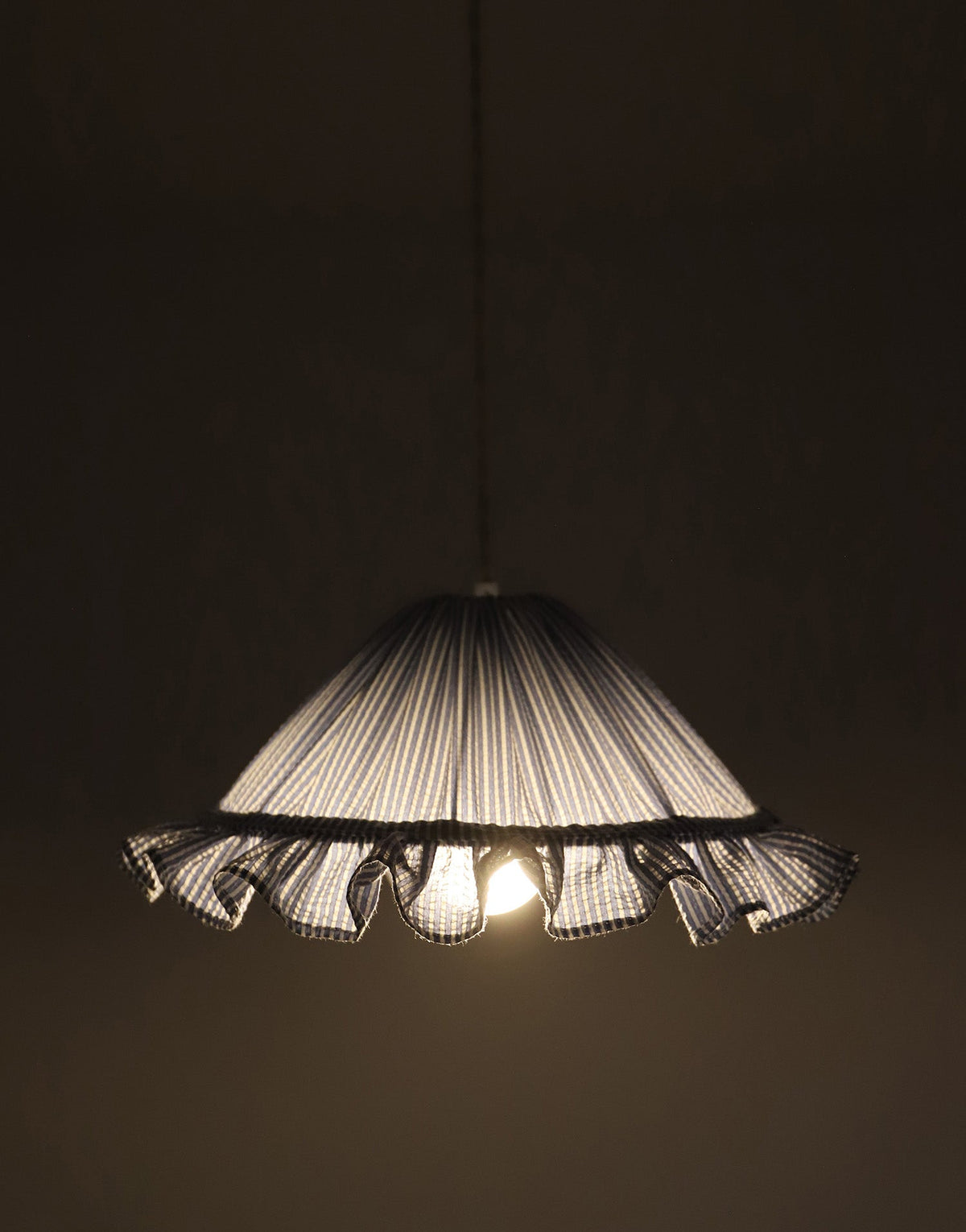 Petite Emilia Fine-Striped Conical Ruffle Lampshade "Marina"