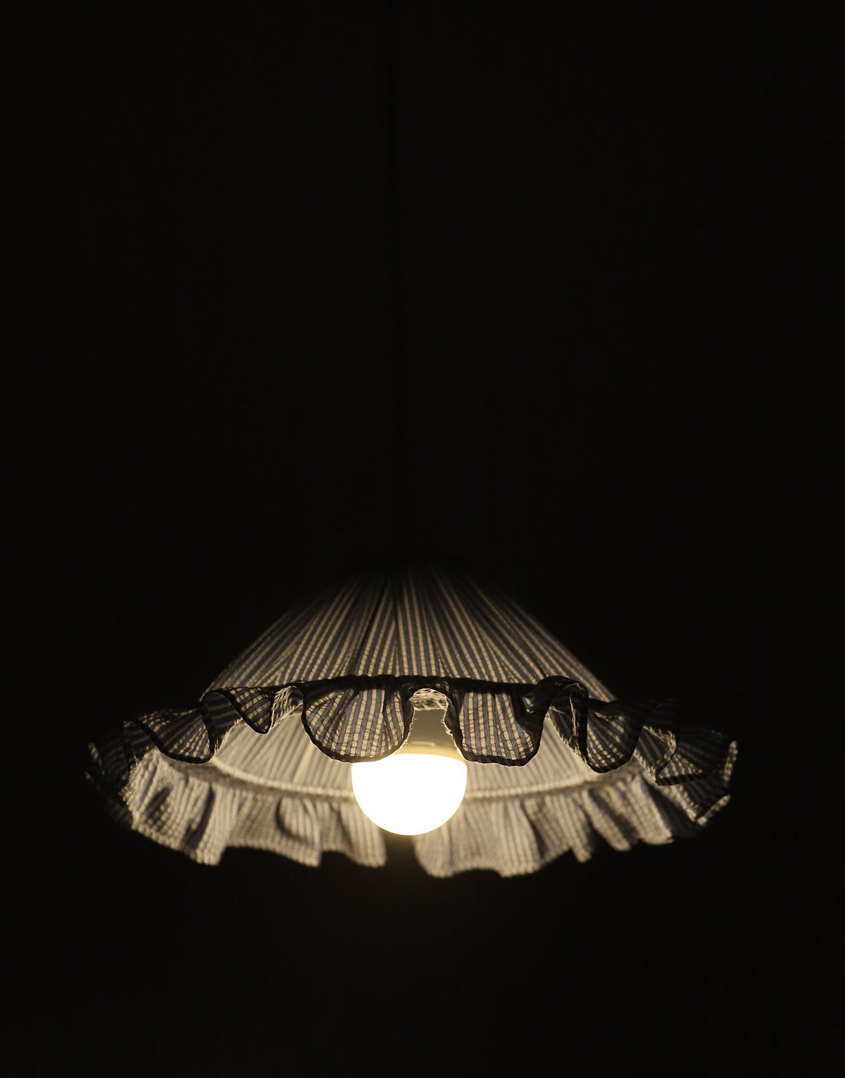 Petite Emilia Fine-Striped Conical Ruffle Lampshade "Marina"