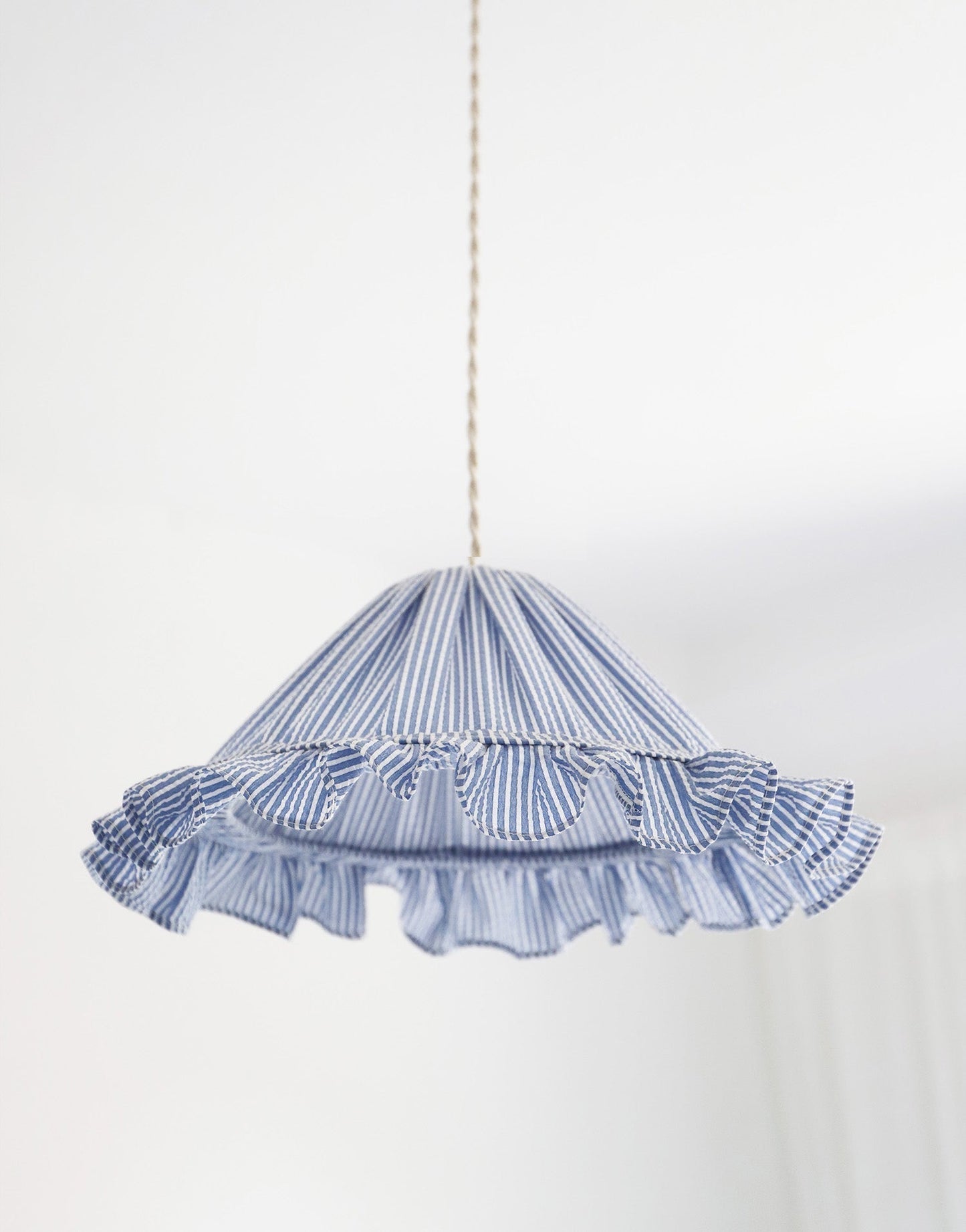Petite Emilia Fine-Striped Conical Ruffle Lampshade "Marina"
