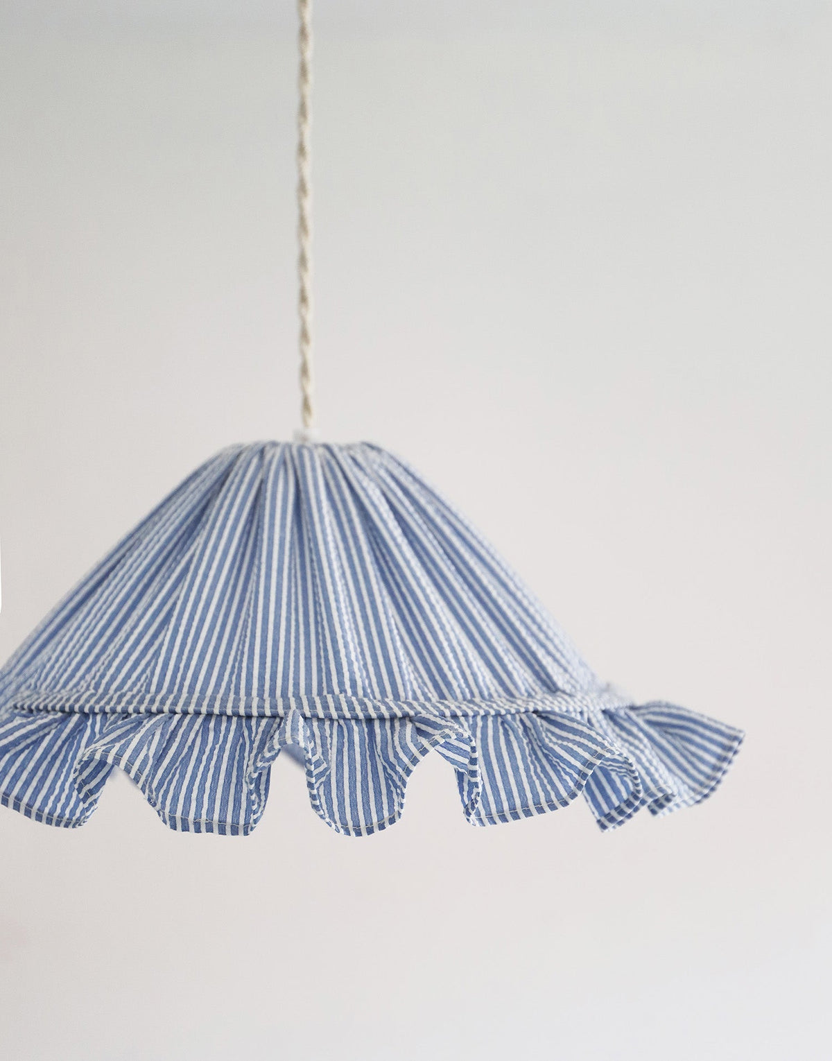 Petite Emilia Fine-Striped Conical Ruffle Lampshade "Marina"