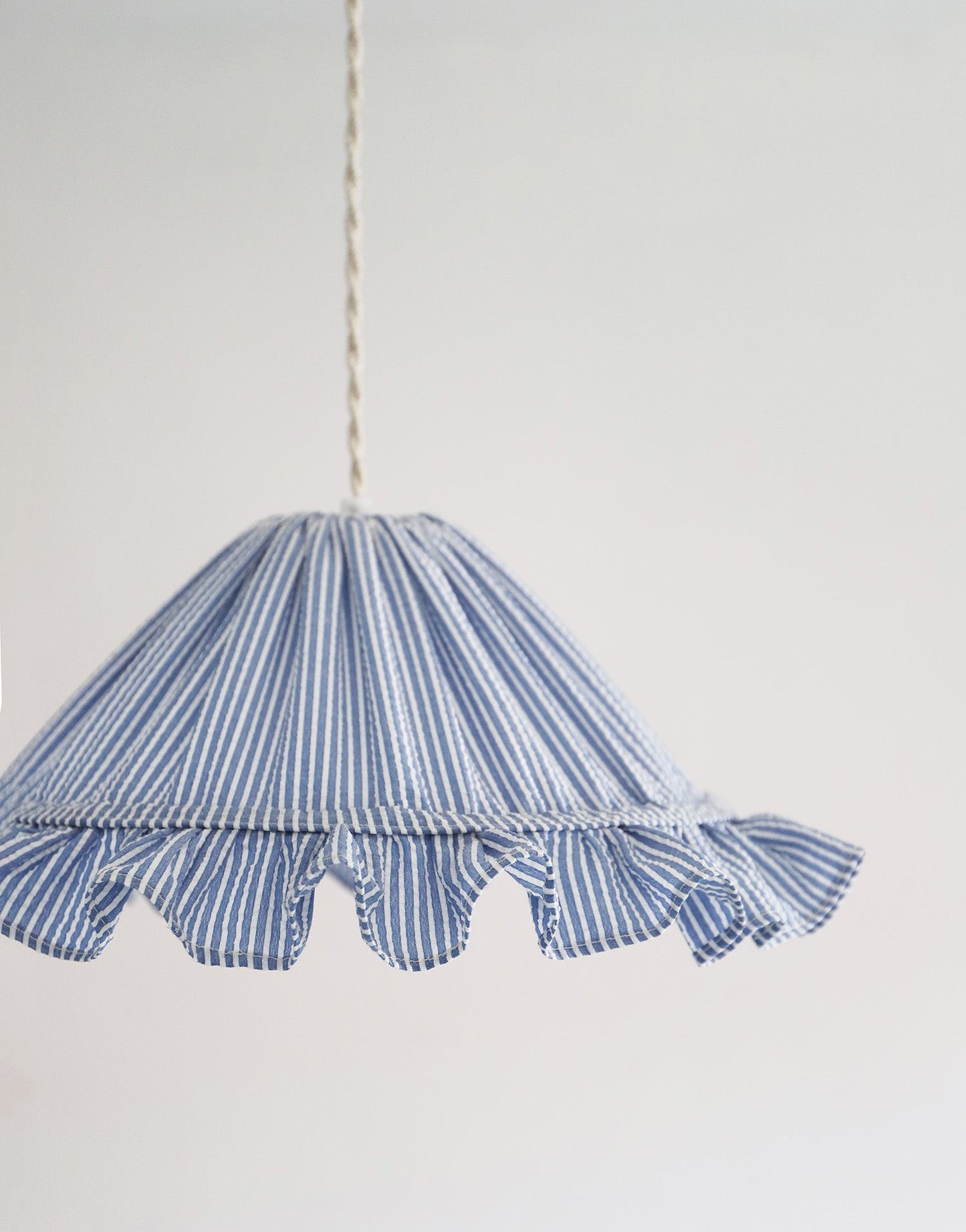 Petite Emilia Fine-Striped Conical Ruffle Lampshade "Marina"