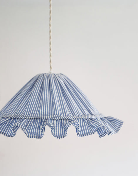 Petite Emilia Fine-Striped Conical Ruffle Lampshade "Marina"