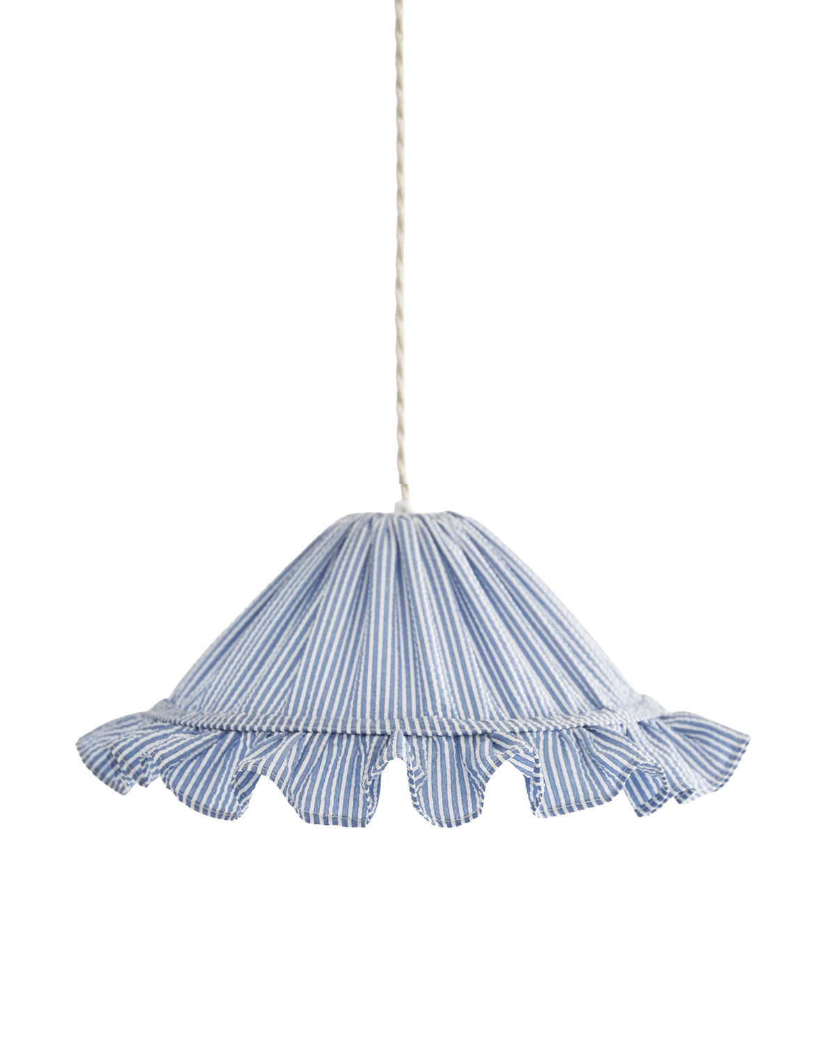 Petite Emilia Fine-Striped Conical Ruffle Lampshade "Marina"