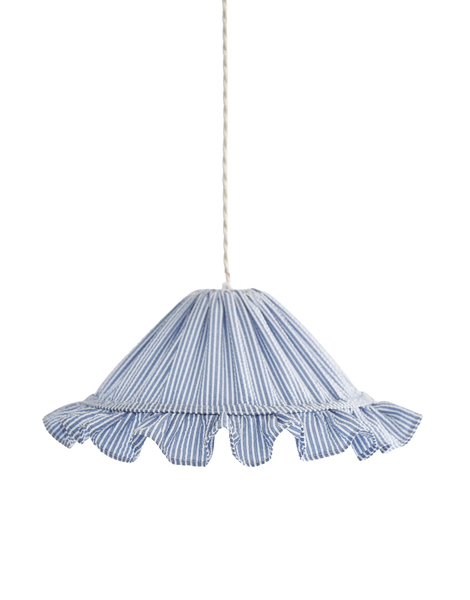Petite Emilia Fine-Striped Conical Ruffle Lampshade "Marina"