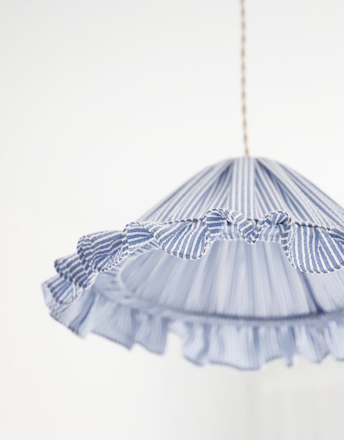 Petite Emilia Fine-Striped Conical Ruffle Lampshade "Marina"