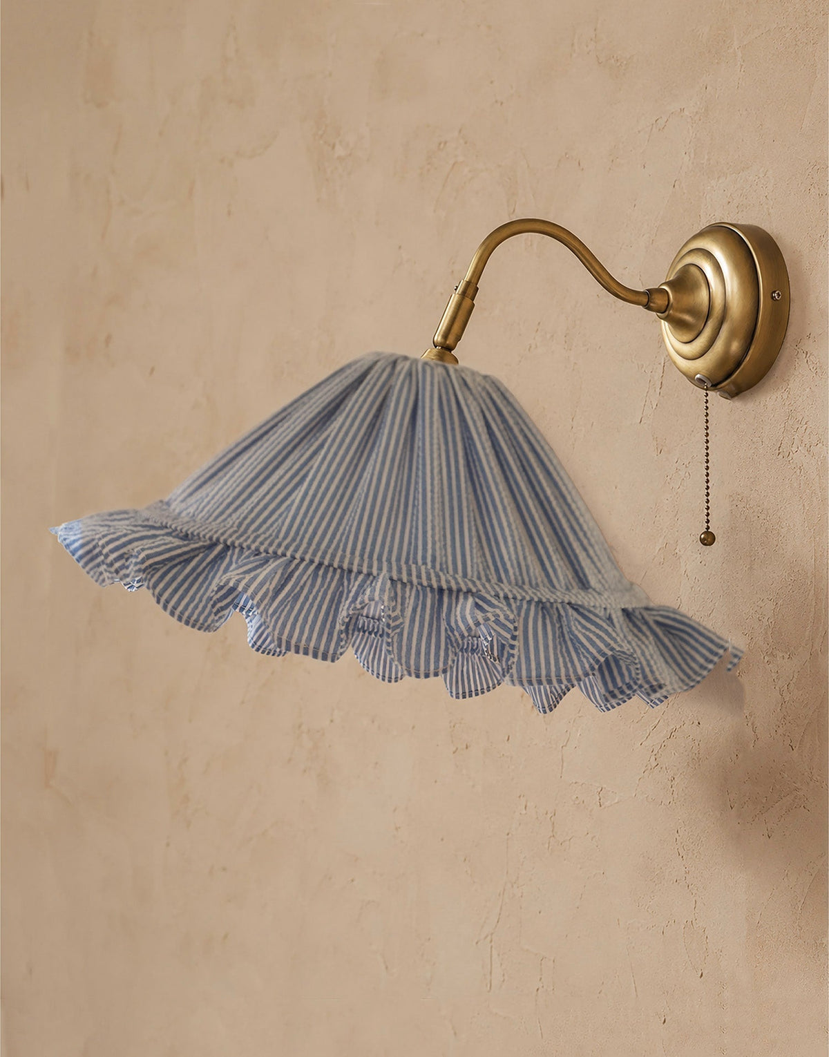 Petite Emilia Fine-Striped Conical Ruffle Lampshade "Marina"