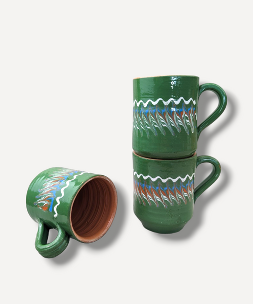 Large Moss Green Cylinder Mug / 400ml