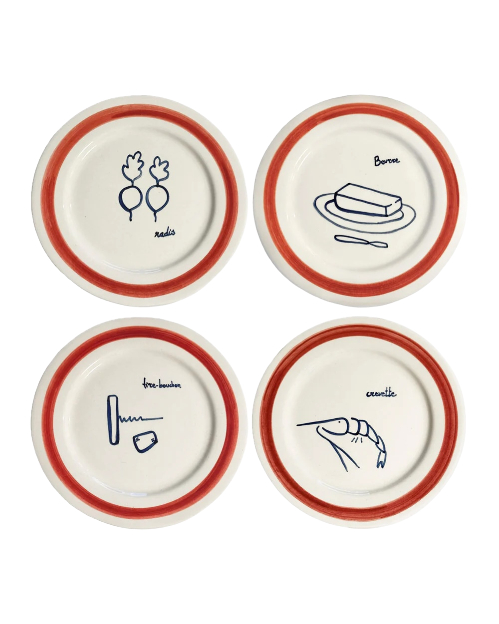 Dinner by The Sea Design Plates - Set of 4