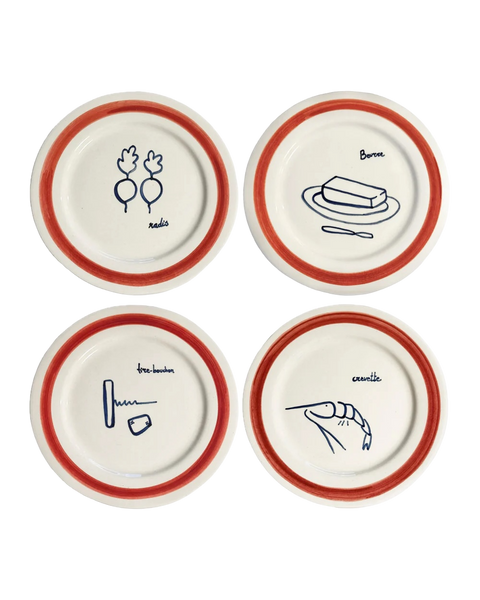 Dinner by The Sea Design Plates - Set of 4