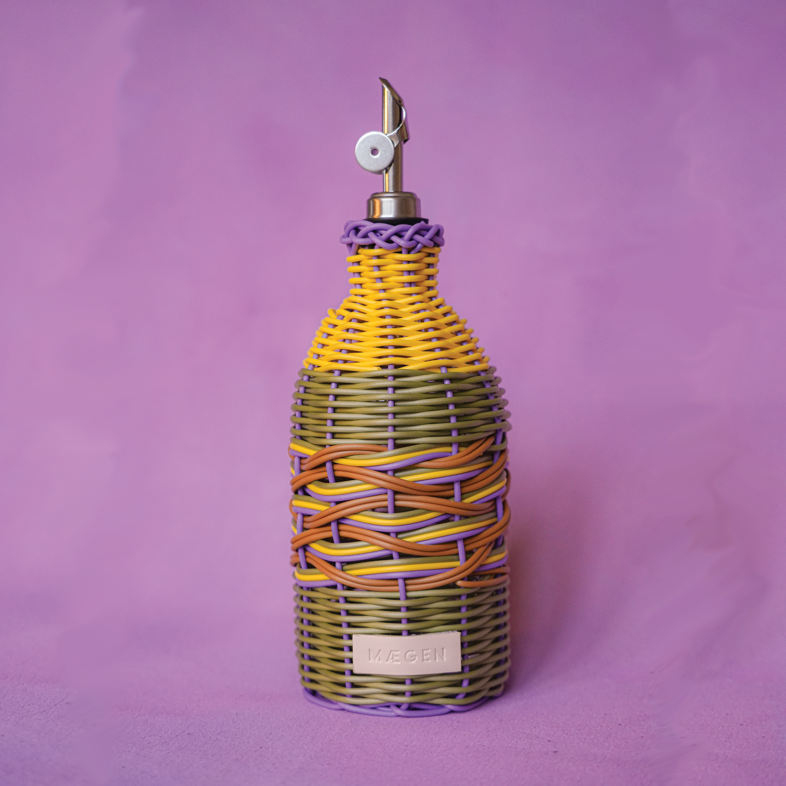Woven Oil Pourer | Yellow & Lilac-