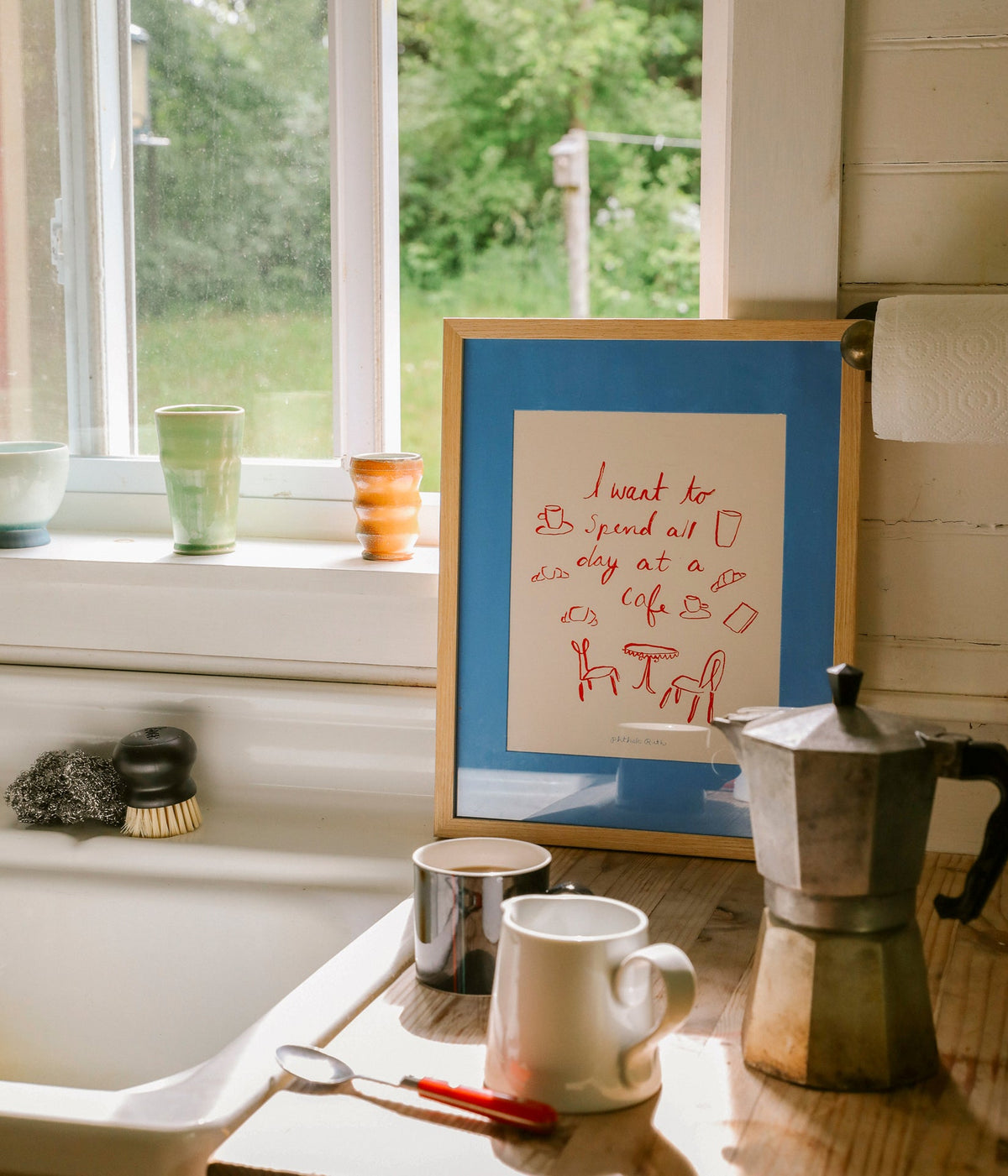 "Café All Day" Art Print