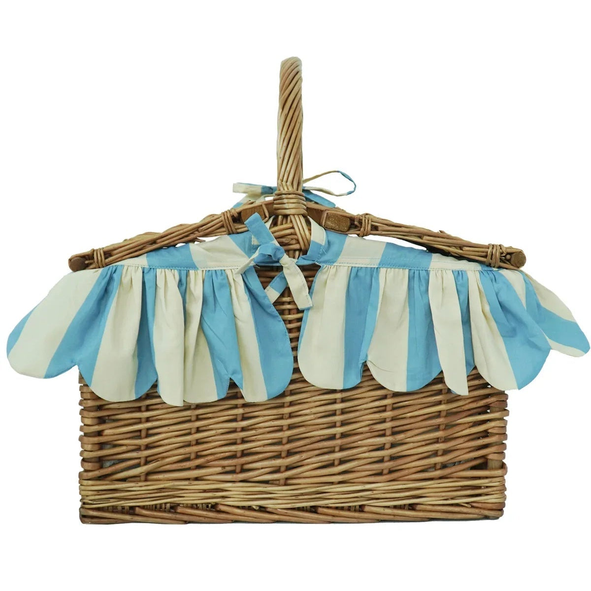Rectangular Picnic Basket Hamper made with Liberty Fabric VACATION STRIPE - Coco & Wolf