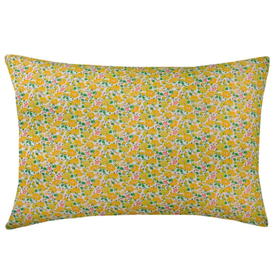 Floral patterned pillow on a white background