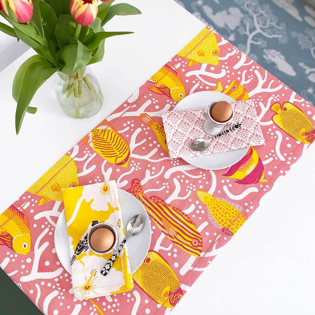 Pink Coral Reef Table Runner