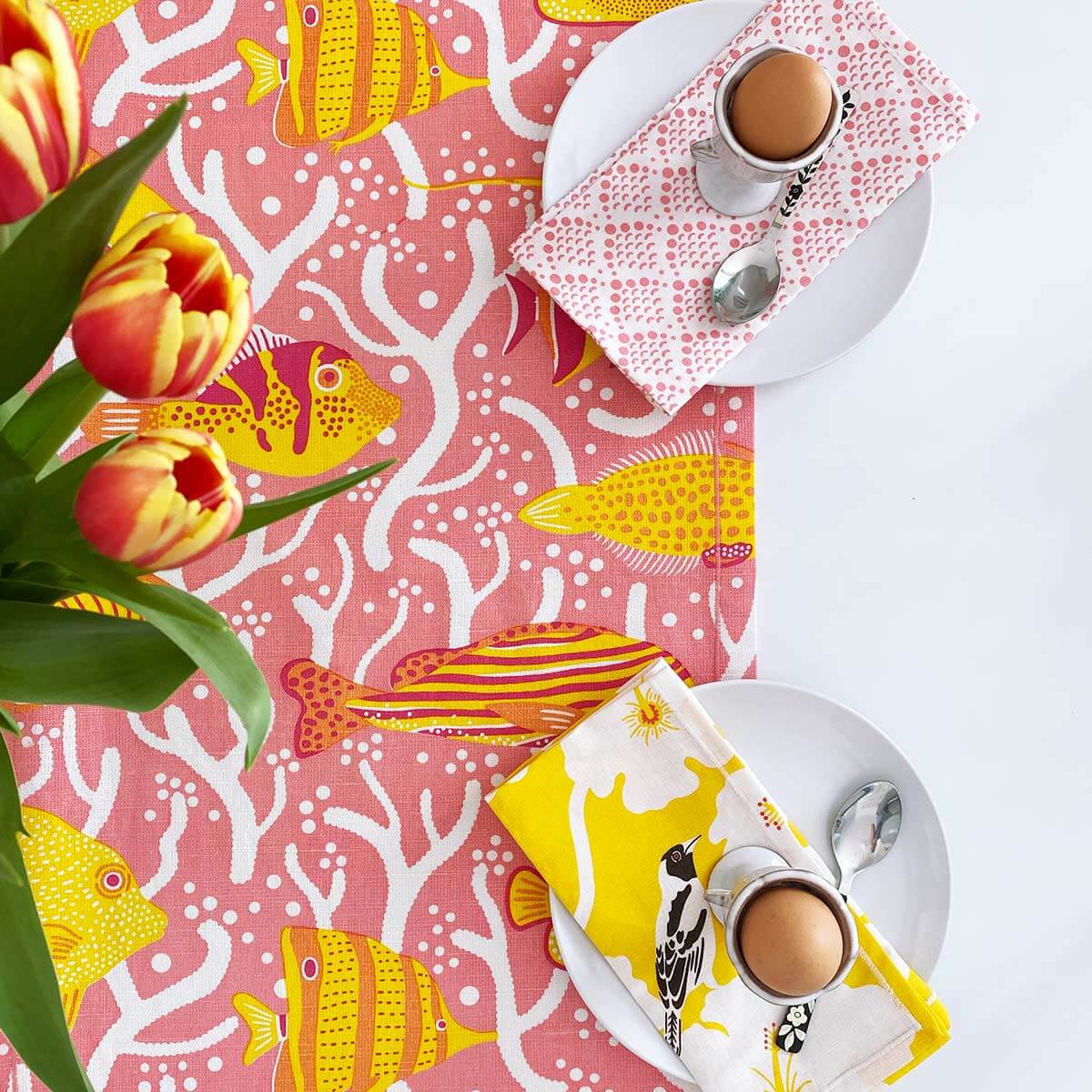 Pink Coral Reef Table Runner