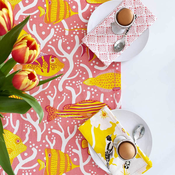 Pink Coral Reef Table Runner