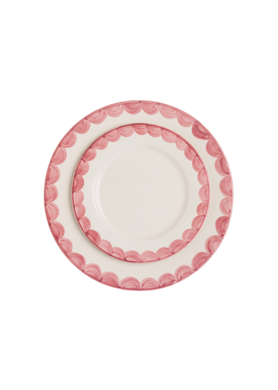 Late Afternoon Pink Scallop Plate Set