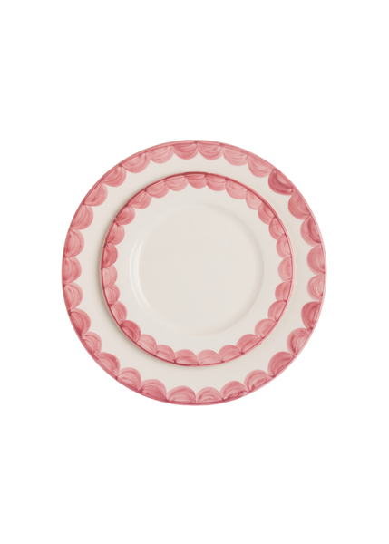 Late Afternoon Pink Scallop Plate Set