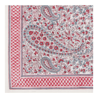 Block printed paisley Pink City Table Napkin in pinks and blues