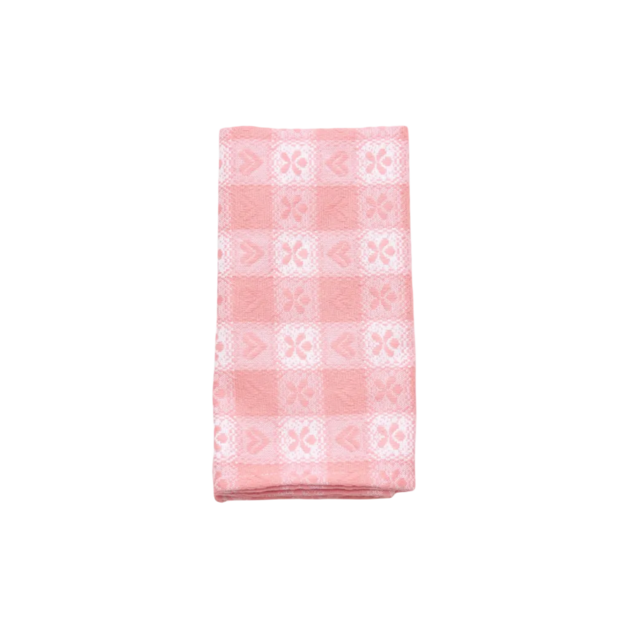 Pink Alpine Chalet Cotton Gingham Napkin, Set of 4, Italian Cotton, 50x50cm