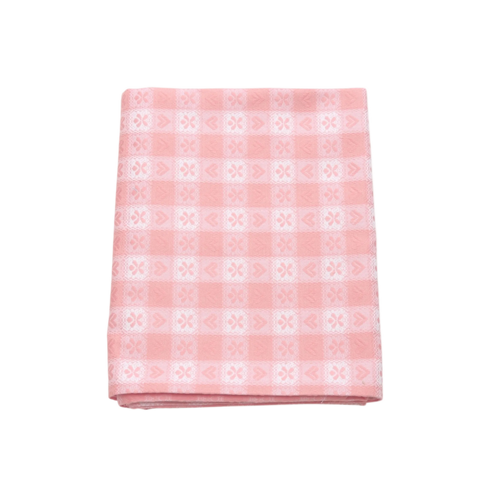 Pink Alpine Jacquard Cotton Tablecloth
