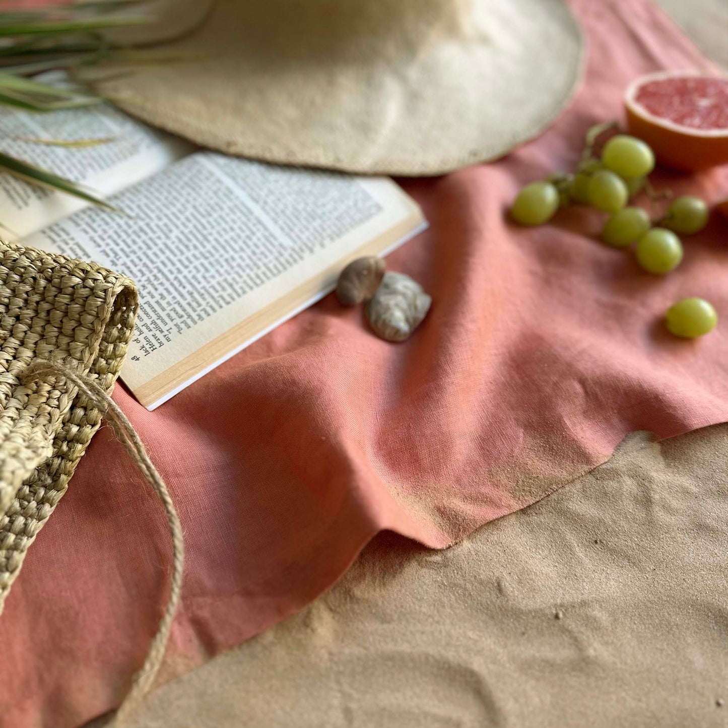 Travel Towel 100% OEKO-TEX® Certified Linen - Pink Opal
