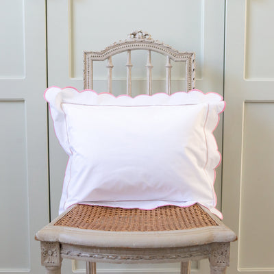 Scalloped edge cotton baby boudoir pillowcase