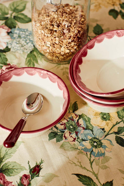 Pink Scallop Bowl