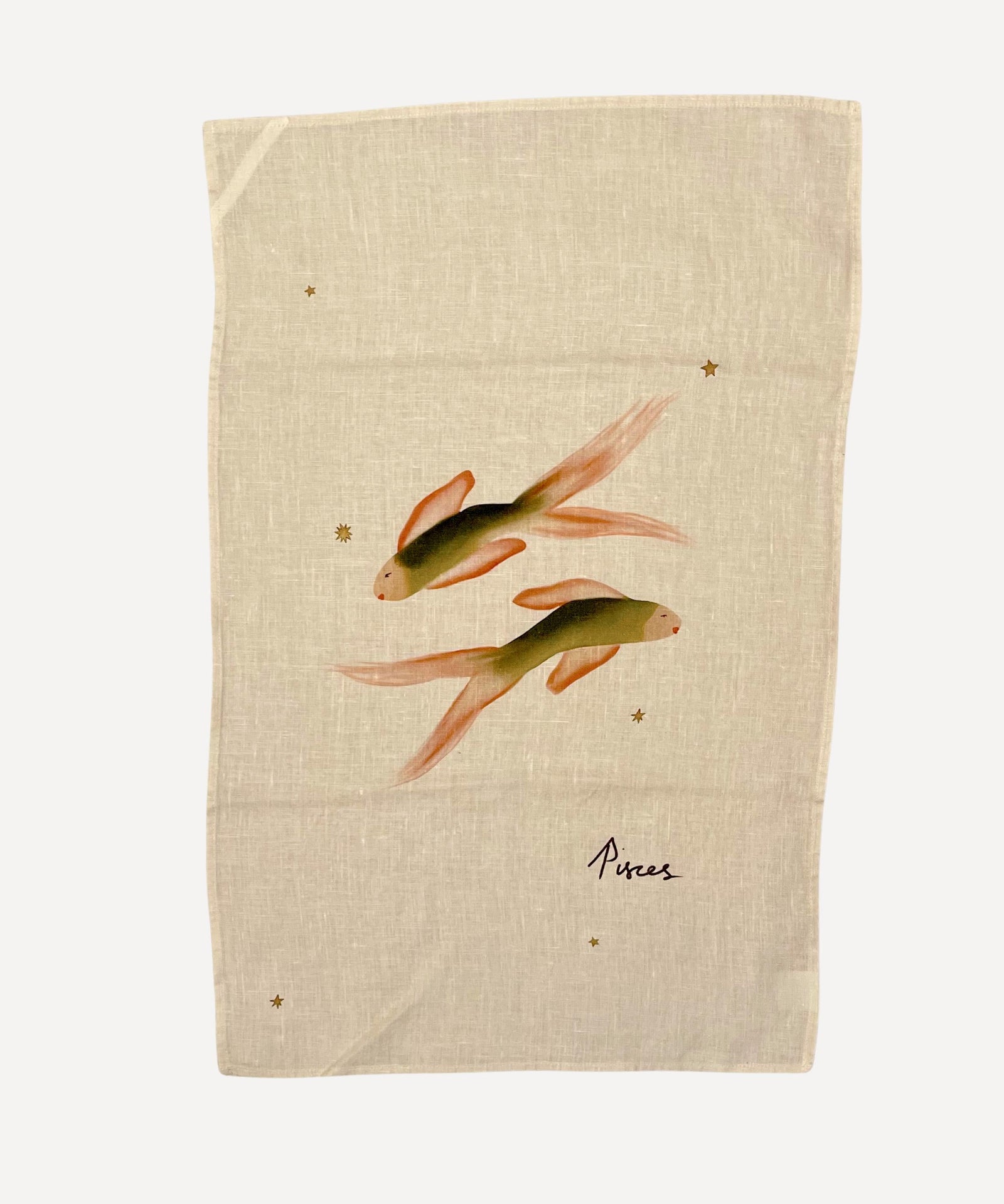 Linen Tea Towel "Pisces"